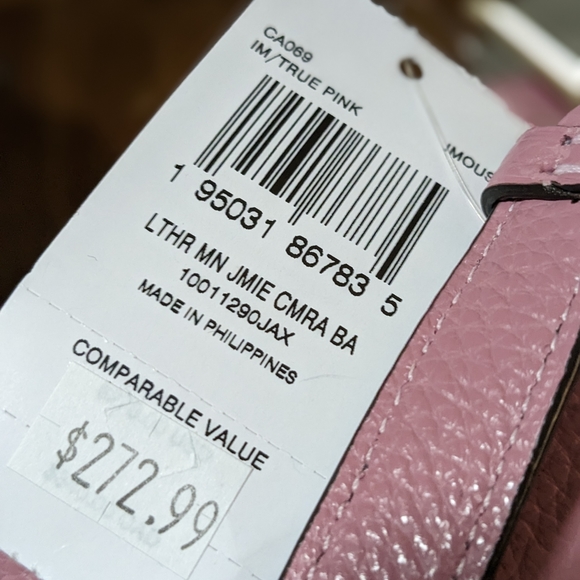 Coach Pebbled Leather Jamie Mini Camera Bag True Pink / Gold Hardware Nwt - Picture 9 of 11